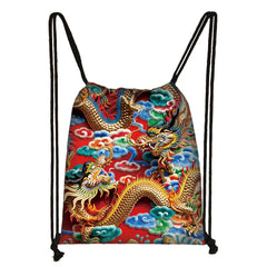 Gothic Dragon Backpack Harajuku Style Drawstring Bag