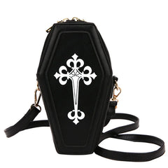 Gothic Coffin Crossbody Bag Halloween Small Purse