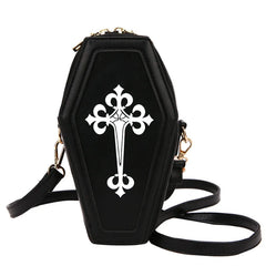 Gothic Coffin Cross Women Shoulder Bag
