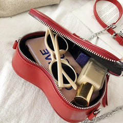 Gothic Heart Blade Crossbody Bag with Chain - Shoulder Purses Handbags
