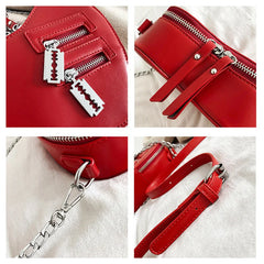 Gothic Heart Blade Crossbody Bag with Chain - Shoulder Purses Handbags