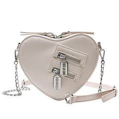 Gothic Heart Blade Crossbody Bag with Chain - Shoulder Purses Handbags