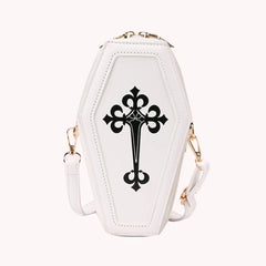 Gothic Crossbody Coffin Shape Handbag for Halloween Party