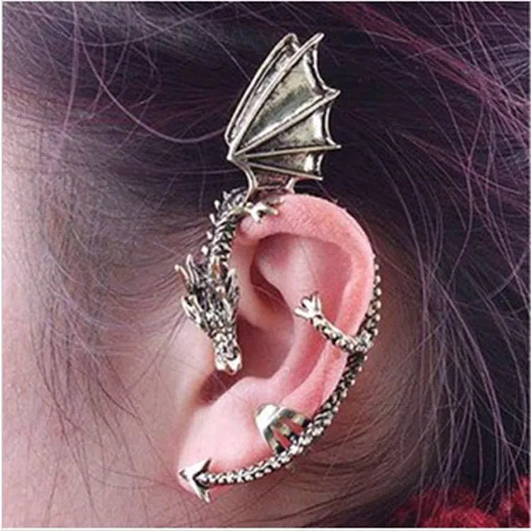 Gothic Punk Dragon Ear Cuffs Luminous Clip On Earrings