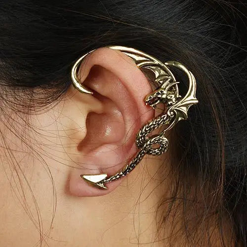 Gothic Punk Dragon Ear Cuffs Luminous Clip On Earrings