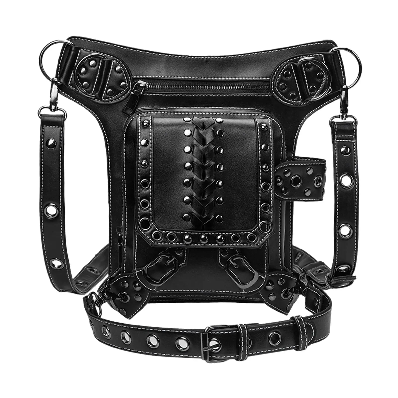 Gothic Steampunk Waist Bag Thigh Leg Hip PU Leather Shoulder Bag