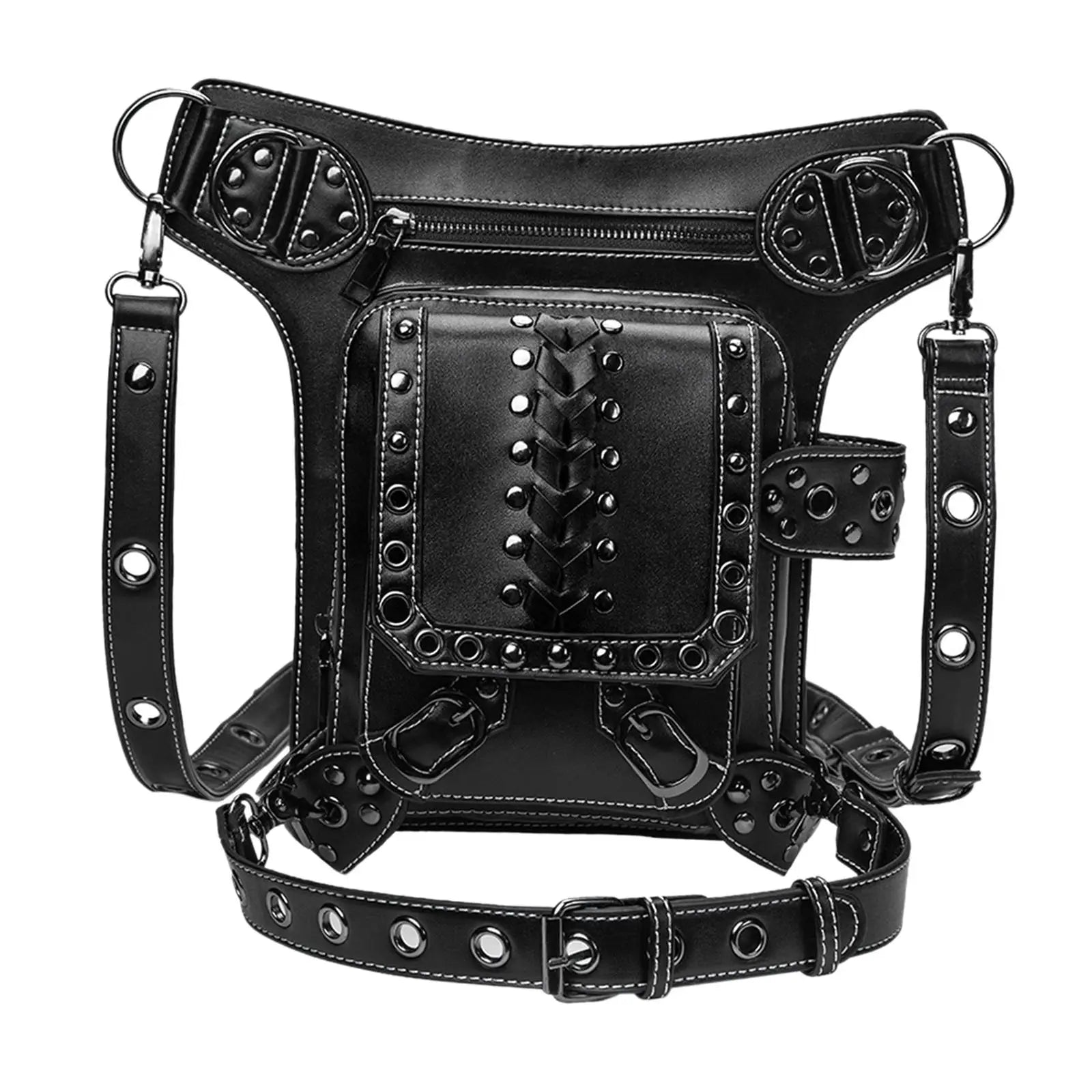 Gothic Steampunk Waist Bag Thigh Leg Hip PU Leather Shoulder Bag