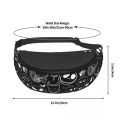 Gothic Ghost Print Waist Bag Halloween Woman Pack