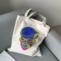 Gothic Skull Canvas Shoulder Bag Hip Hop Casual School Bag