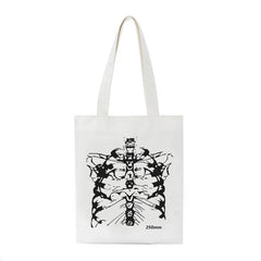 Gothic Skull Print Canvas Bag Skeleton Harajuku Casual Dark Women Shoulder Bag