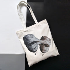 Gothic Horror Face Print Canvas Shoulder Bag