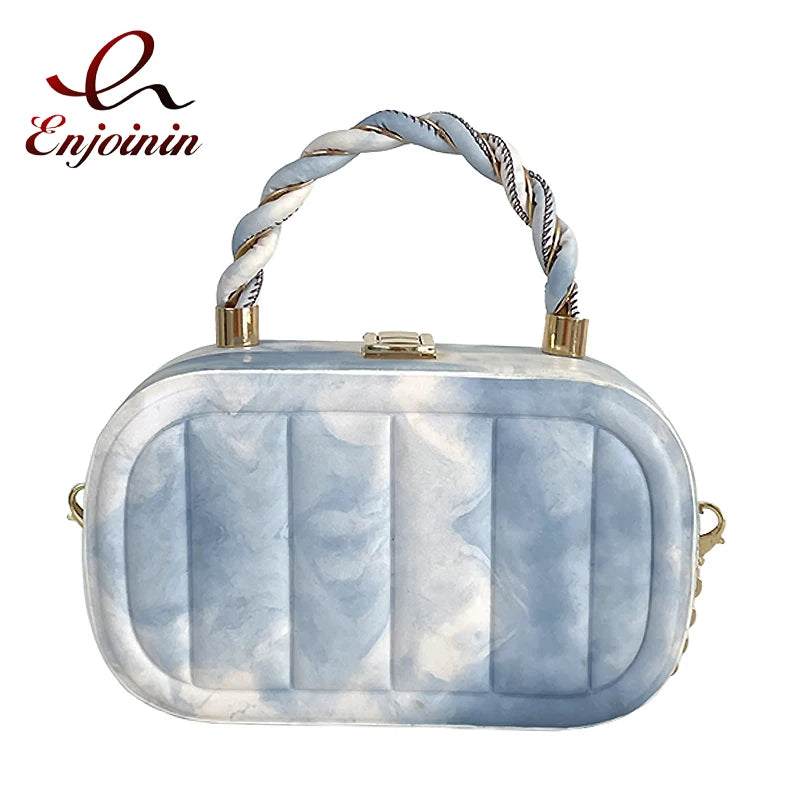 Gradient Box Party Clutch Handbag Chain Shoulder Bag Crossbody Wedding