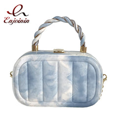 Gradient Box Party Clutch Handbag Chain Shoulder Bag Crossbody Wedding
