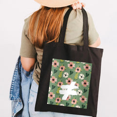Graffiti Flower Smiley Face Women Canvas Shoulder Bags Eco Shopper Totes