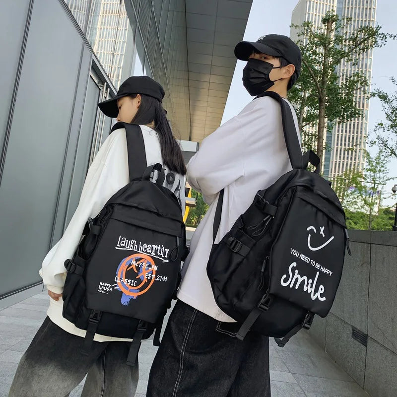 Graffiti Backpack Men's School Bag Large Capacity Travel Backpack