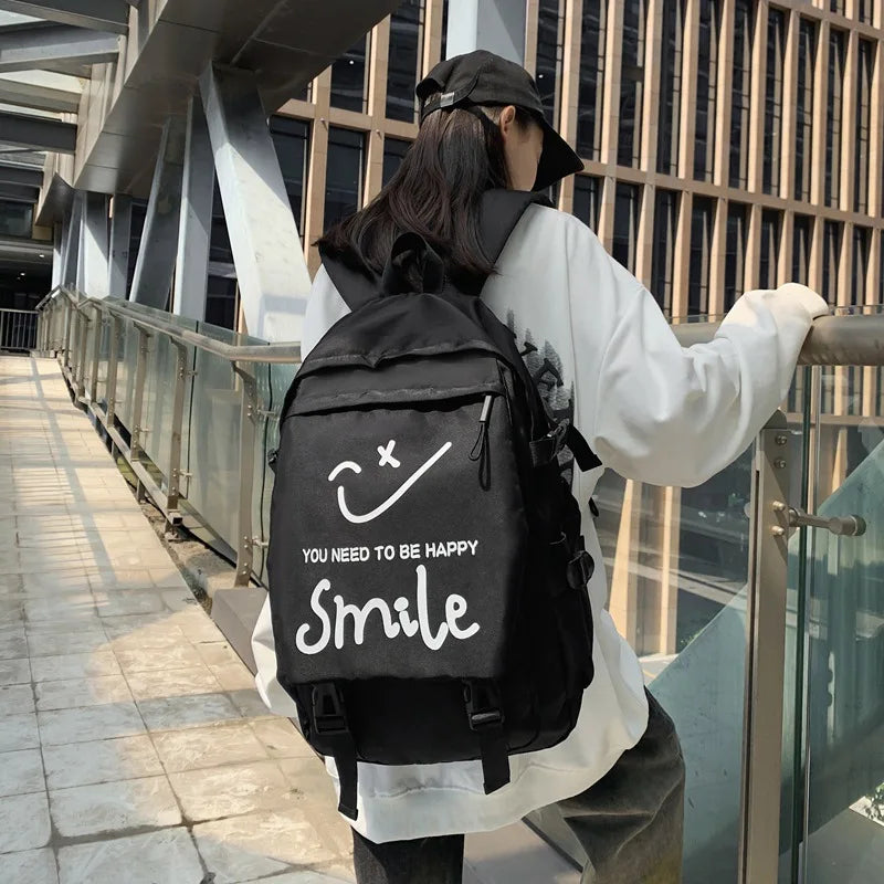 Graffiti Backpack Men's School Bag Large Capacity Travel Backpack