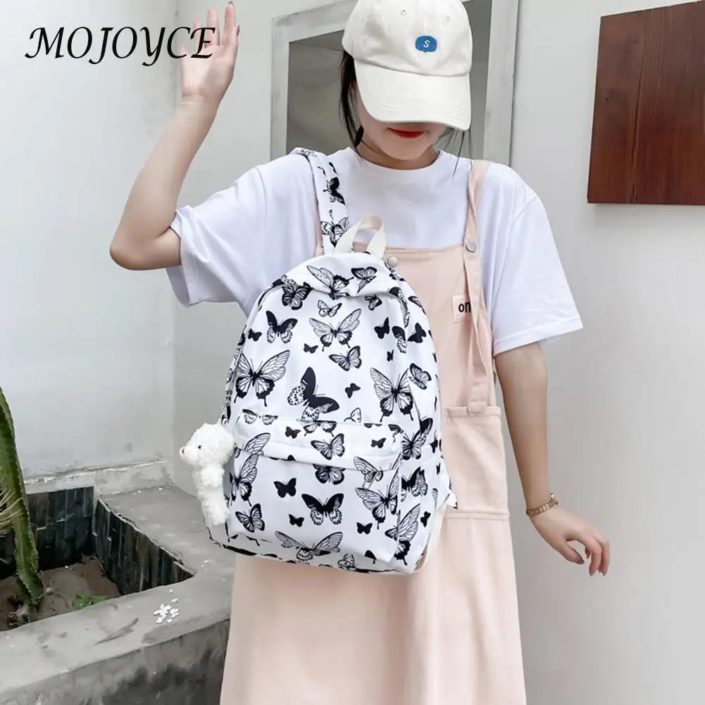 Graffiti Butterfly Oxford Backpack Women Rucksack Ladies Shoulder Bag