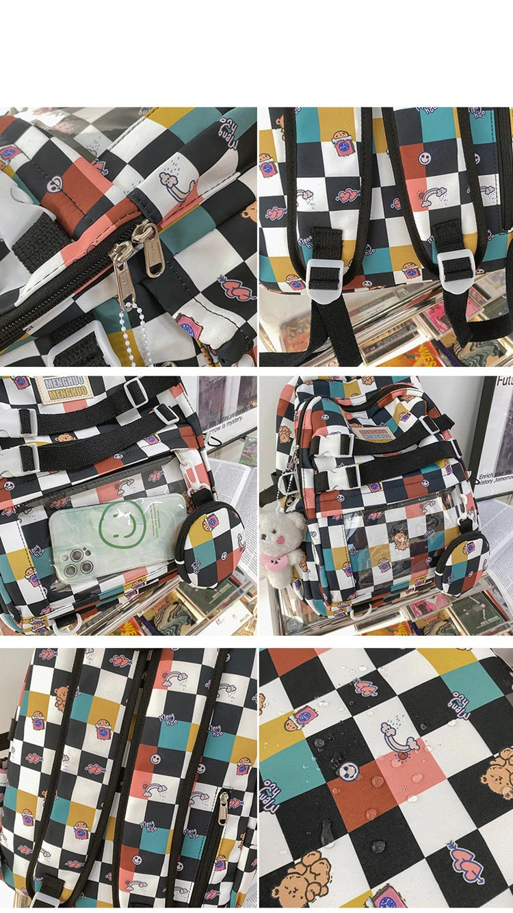 Graffiti Print School Backpack Waterproof Nylon Bag
