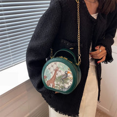 Green Chain Shoulder Bag Retro Tote Female Bag