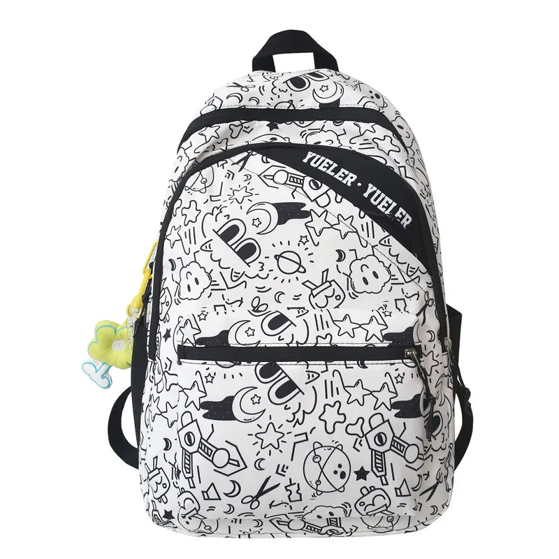 Graffiti Woman Backpack Student Rucksack Large Capacity Laptop Schoolbag