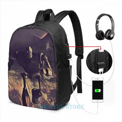Iron Giant Running USB Charge Backpack School Travel Laptop Bag