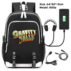 Gravity Falls Backpack Large Capacity Travel Bagpack USB Charge