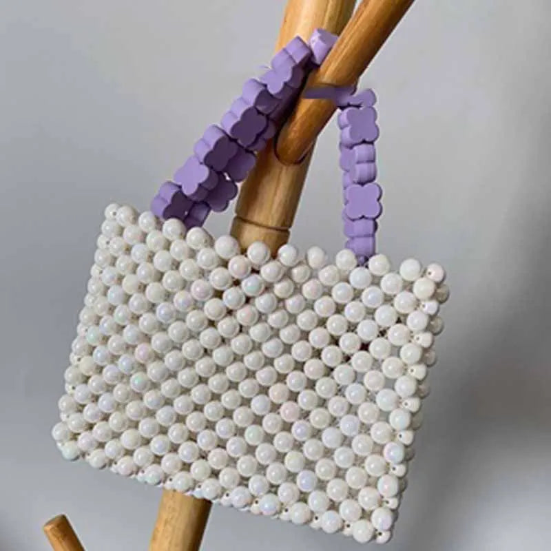 Hand-woven Women's Handbag Summer Small Square Tote