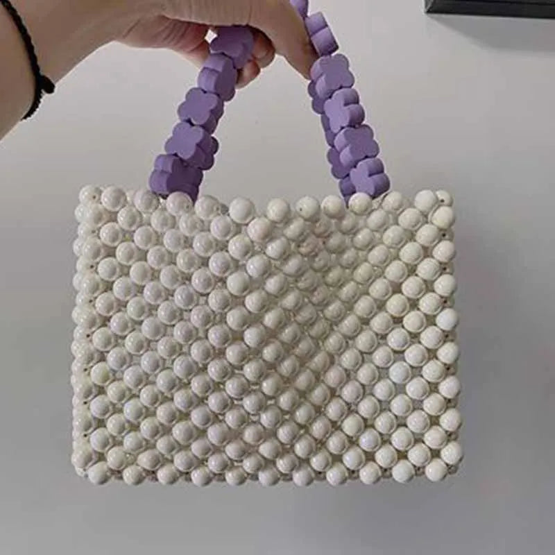 Hand-woven Women's Handbag Summer Small Square Tote