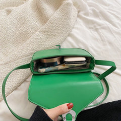 Green Messenger Bags for Woman Small Vintage Saddle Shoulder Purses