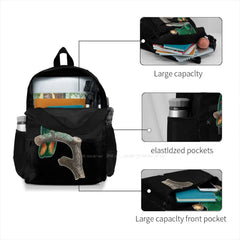 Green Parrot On A Perch Backpack For Student School Laptop Travel Bag