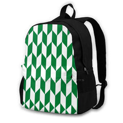 Green Chevron Backpack for Men Women Teens Girls