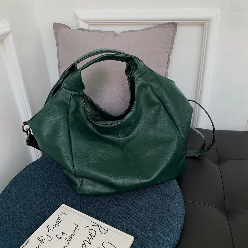 Green Shoulder Bags Women's Shopper Tote Bags Large Capacity