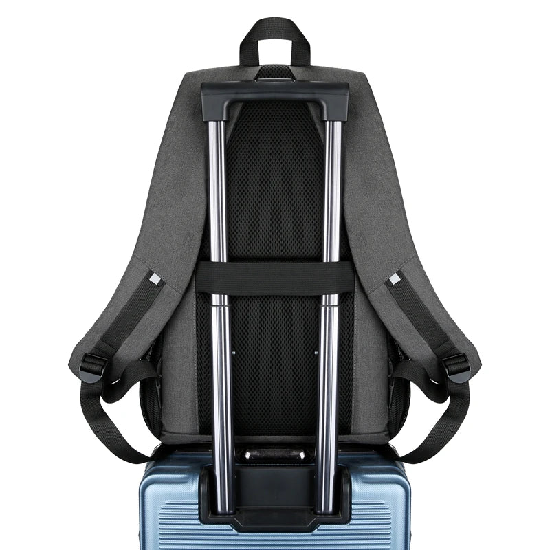 Men's Grey Laptop Backpack 15.6 inch Business Travel Bag