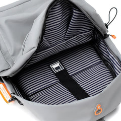 Grey USB School Backpack Lightweight Water Proof 14 Inch Laptop Bag