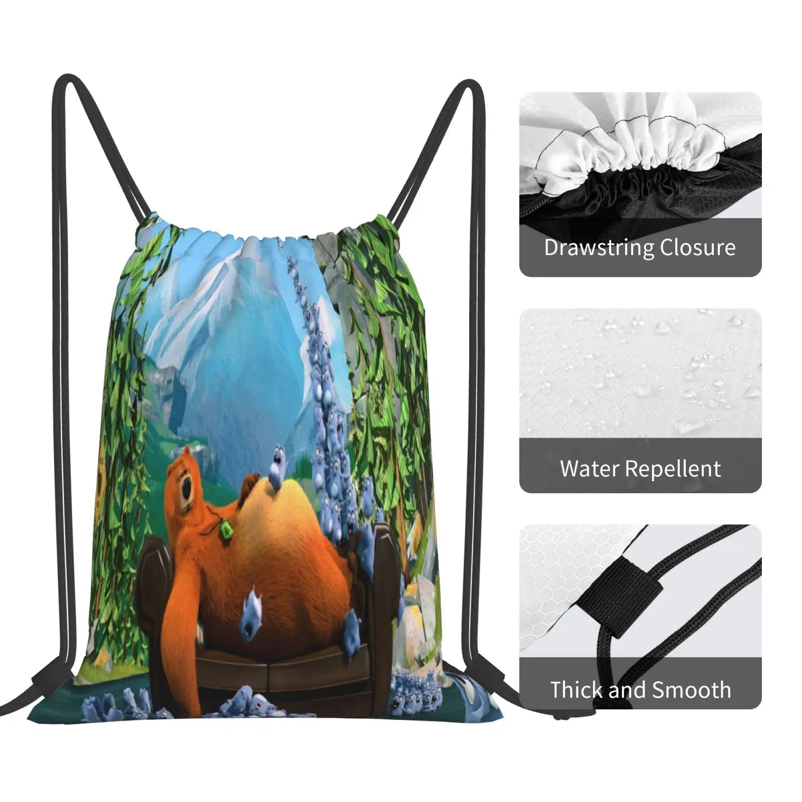 Grizzy And The Lemmings 2 Backpacks Cord Bag Women'S Bags Bag Bags Women Pouch D