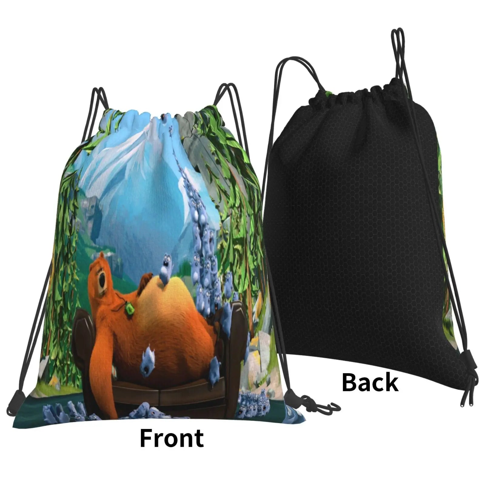 Grizzy And The Lemmings 2 Backpacks Cord Bag Women'S Bags Bag Bags Women Pouch D
