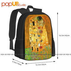 Gustav Klimt Famous Art Paintings Kissing Ideal Backpack Large Capacity