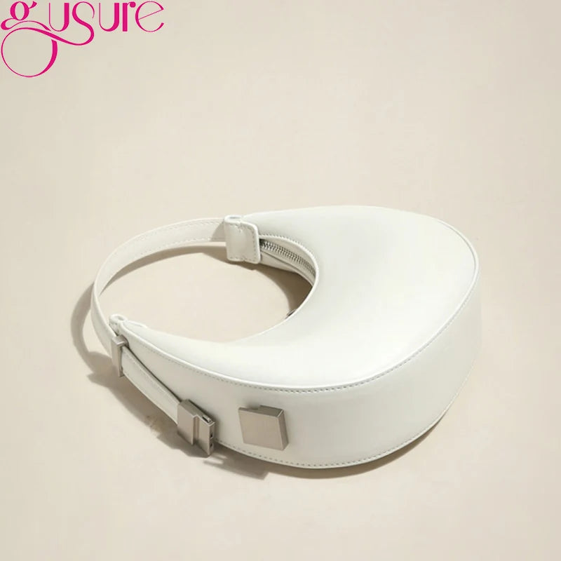 Half Moon Underarm Shoulder Bag Small Clutch Handbag For Women