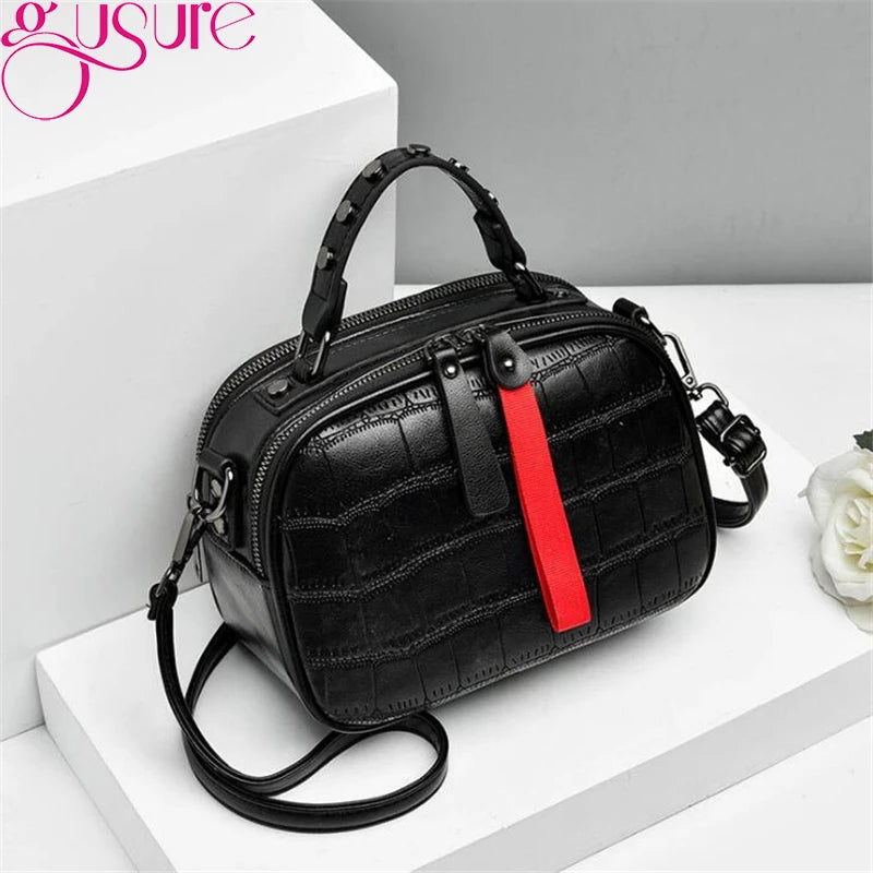 One-shoulder Leather Handbags Small Crossbody Messenger Bags