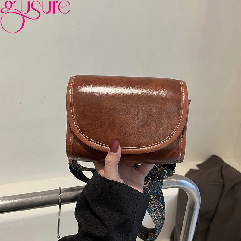 Retro PU Leather Crossbody Shoulder Bag Small Messenger Lady Travel Handba