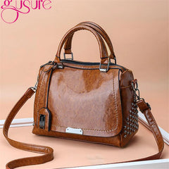 Rivet Women Handbags High PU Leather Totes Office Lady Shoulder Bags