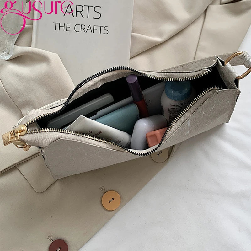Solid Shoulder Purse Underarm Bag Top-handle Clutch Small Handbag Pouch