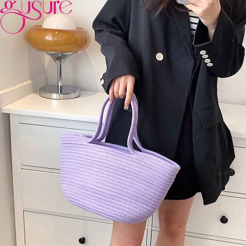 Summer Woven Shoulder Bag Children's Basket Straw Beach Bags