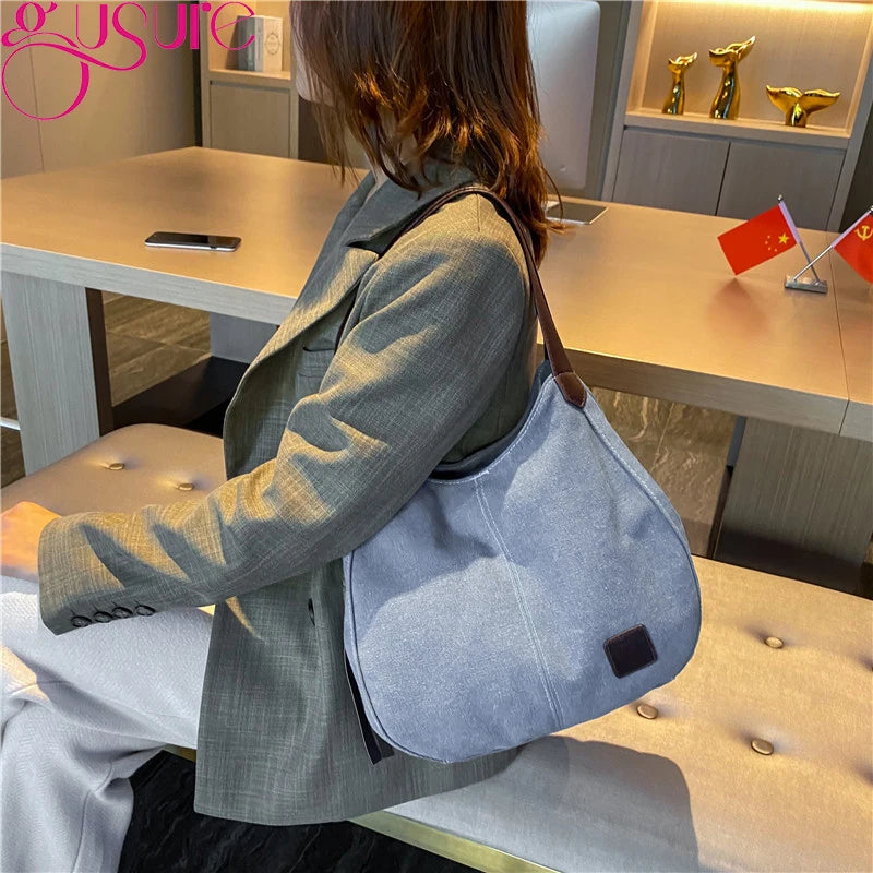 Vintage Canvas Travel Shoulder Totes Bag for Women
