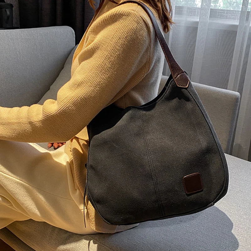 Vintage Canvas Travel Shoulder Totes Bag for Women