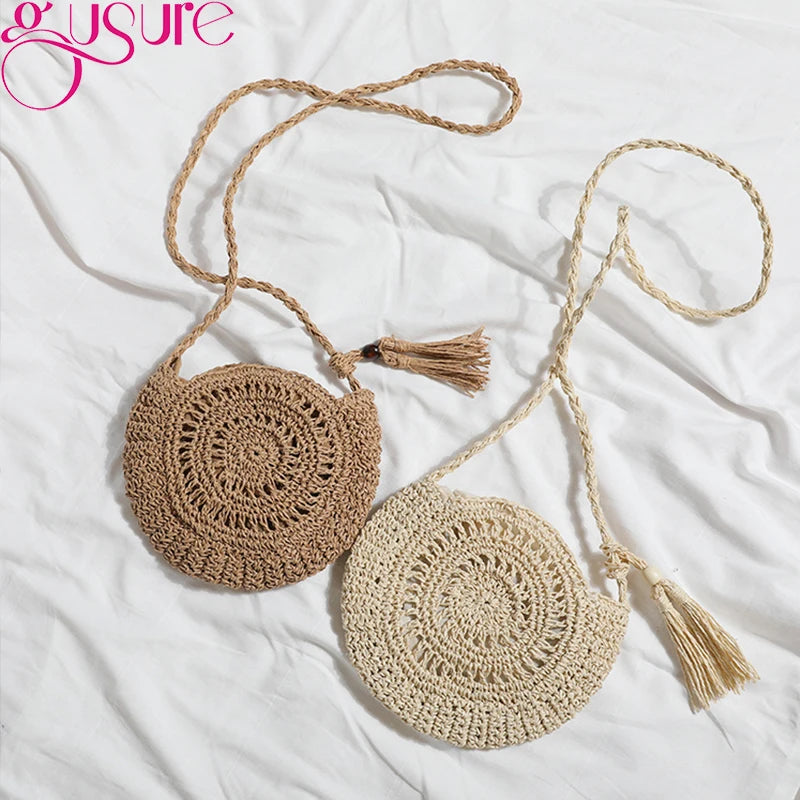 Women Messenger Bags Hollow Out Woven Single Shoulder Crossbody Bag