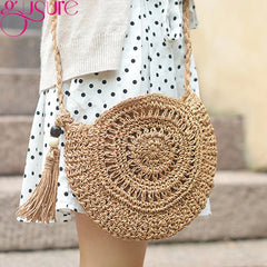 Women Messenger Bags Hollow Out Woven Single Shoulder Crossbody Bag