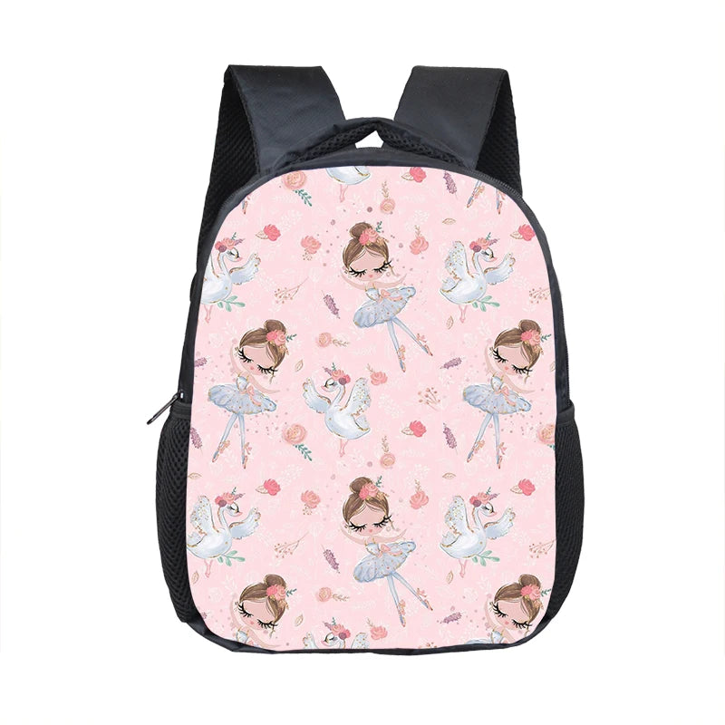 Girls Gymnastics Ballet School Backpack, Cute Toddler Diaper Book Bag