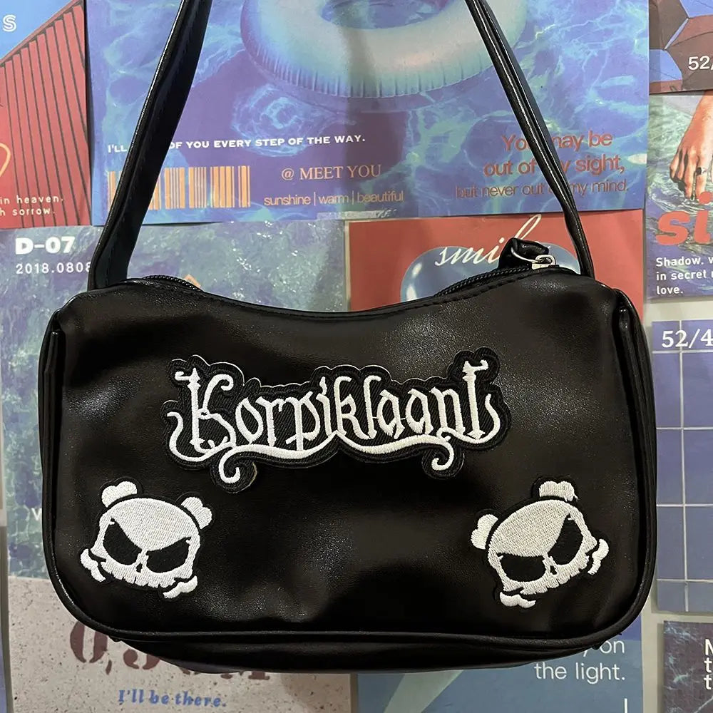 Skull Patchwork Women's Bag Gothic Punk Street Underarm Shoulder Bag