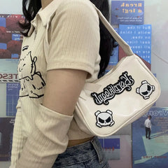 Skull Patchwork Women's Bag Gothic Punk Street Underarm Shoulder Bag